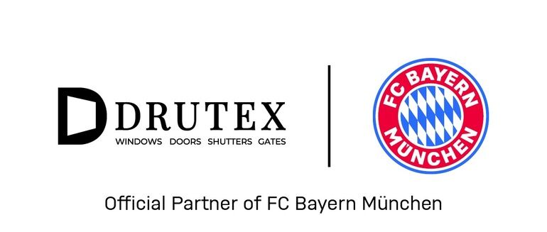 Drutex Logo und FC Bayern München Partnergrafik